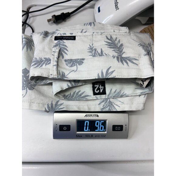 Oyhan Mens Tropical Leaf Print Shorts Cotton Polyester Blend US 36 - Picture 7 of 7